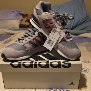 Adidas Gray and Burgundy Running Shoes